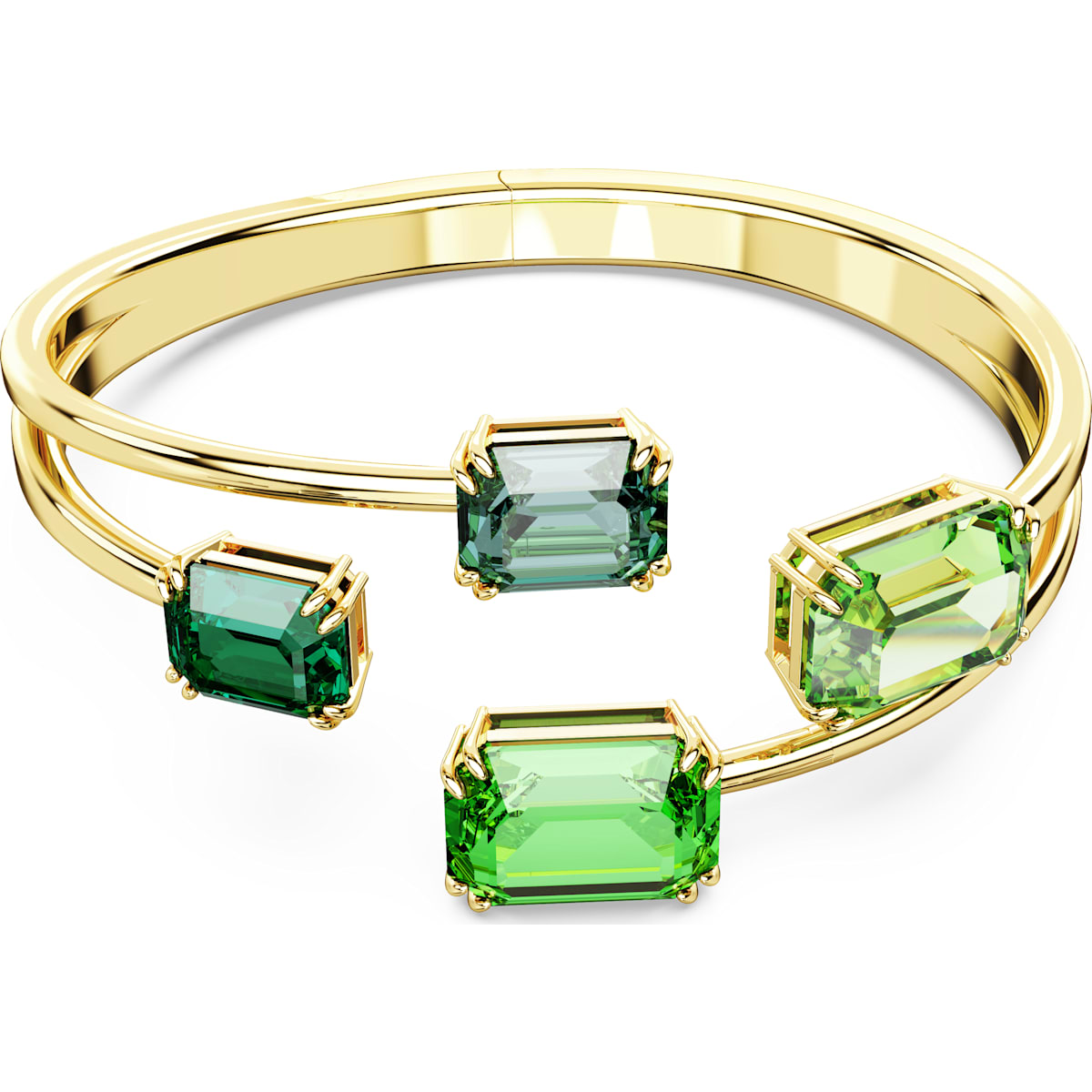 Millenia bangle, Octagon cut, Green, Gold-tone plated 5671246