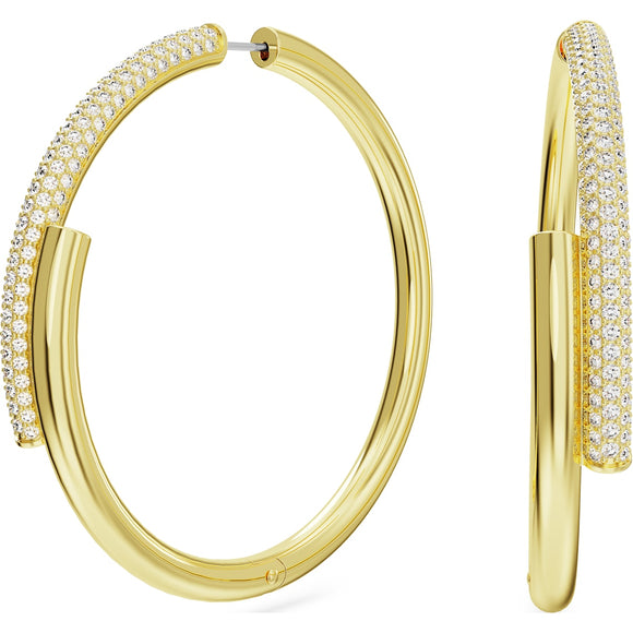Dextera hoop earrings, White, Gold-tone plated 5671808