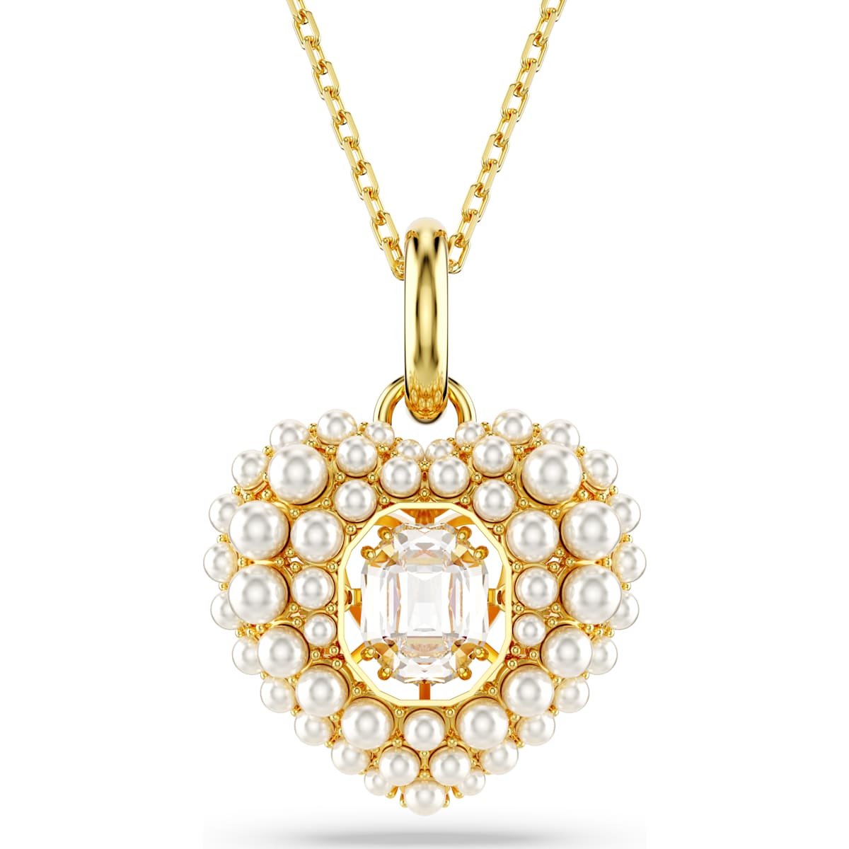 Hyperbola pendant, Heart, White, Gold-tone plated
5680399