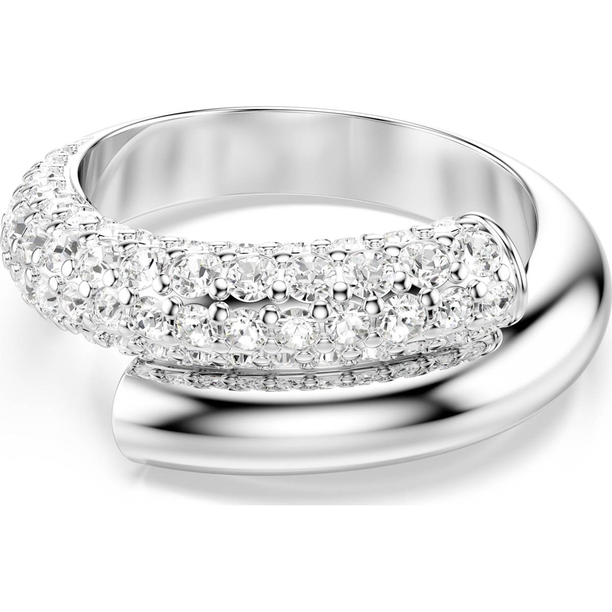 Dextera ring White, Rhodium plated