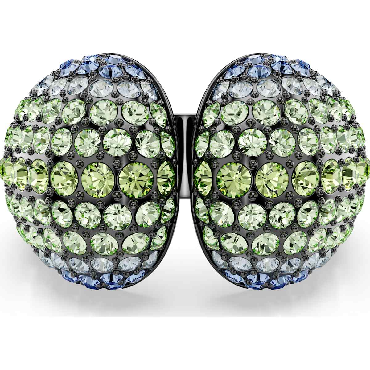 Sublima cocktail ring, Round cut, Multicolored, Ruthenium plated