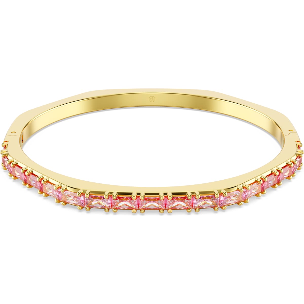 Matrix bangle, Baguette cut, Pink, Gold-tone plated 5705791