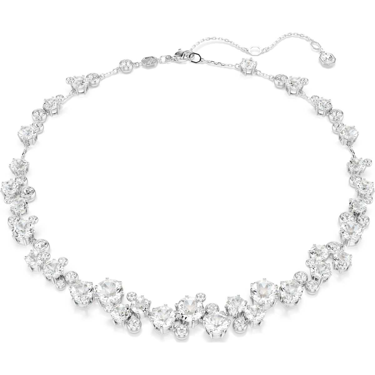Constella necklace, Round cut, White, Rhodium plated 5722472