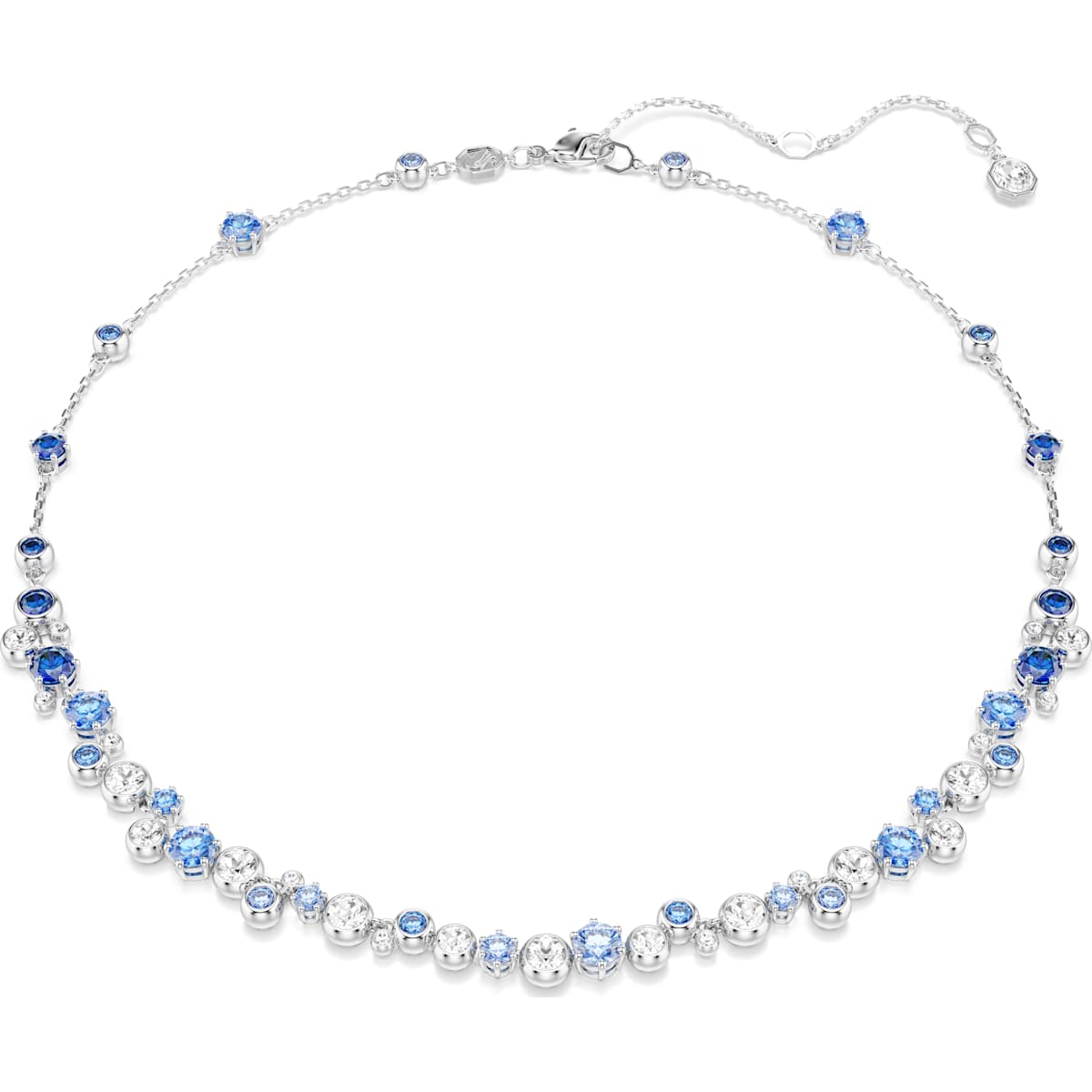 Constella necklace Mixed cuts, Blue, Rhodium plated 5732255
