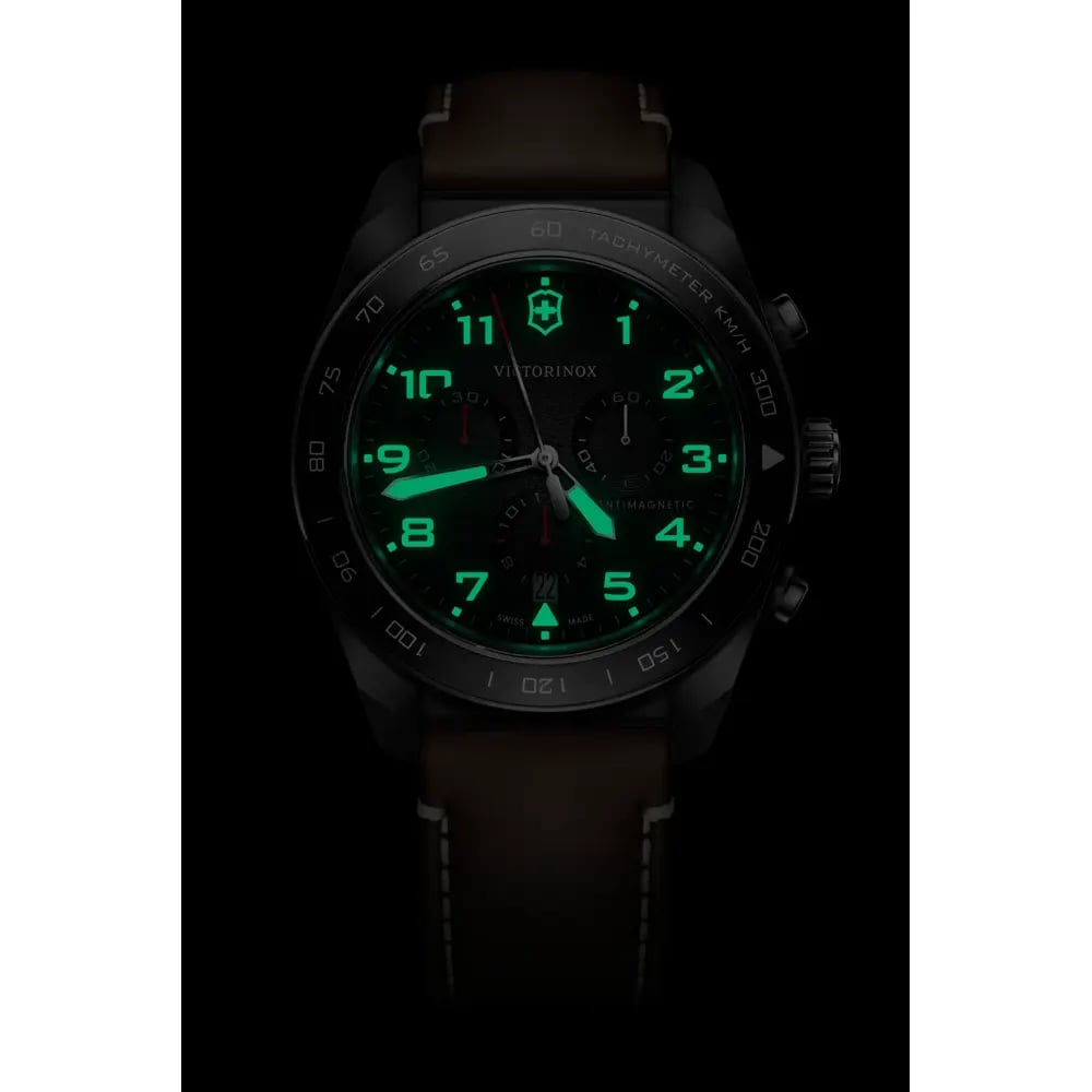 Swiss Army Chrono 42, SIR, BLK dial, BRN leather strap 242046