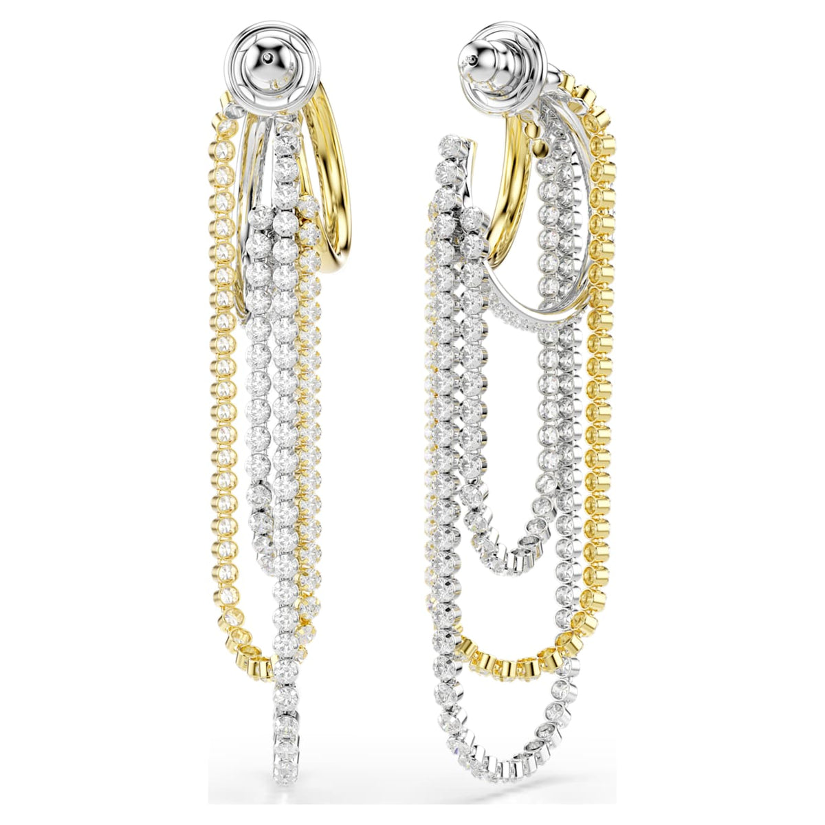 Swarovski Hyperbola Layered Earrings, White, Mixed Metal Finish 5749368