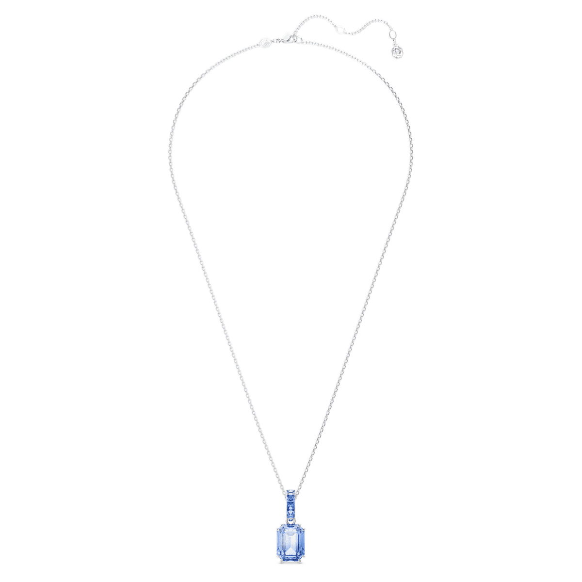 Millenia pendant, Octagon cut, Blue, Rhodium plated 5696518