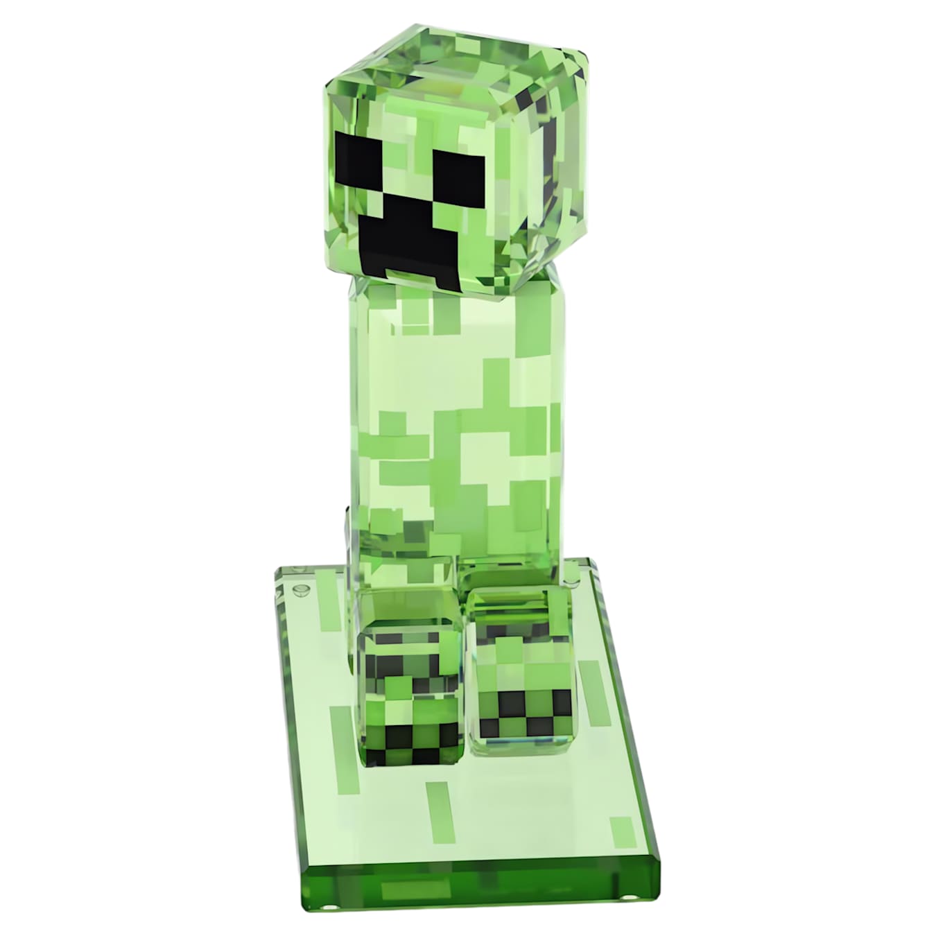 Green pixelated figure on a white background