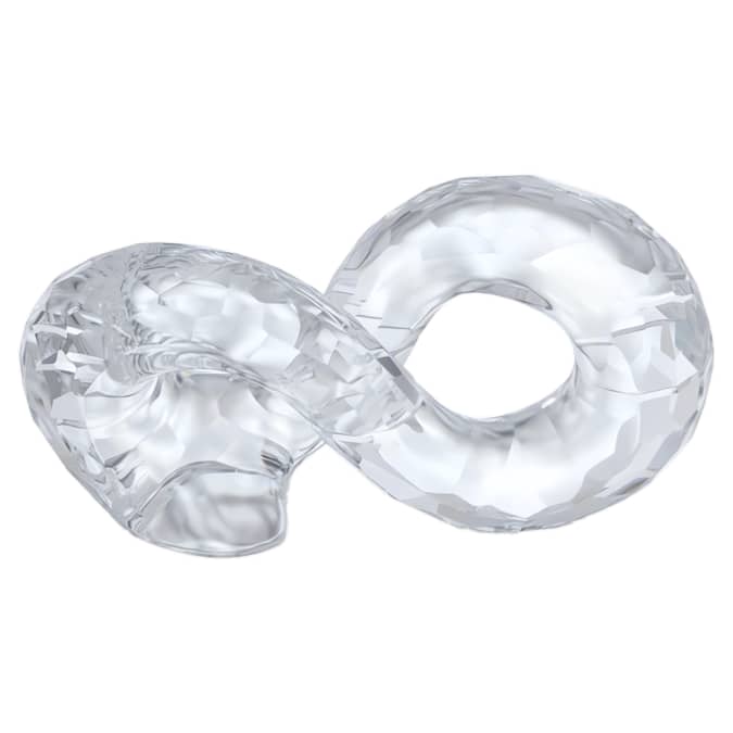 A crystallized infinity symbol made of clear Swarovski crystals.