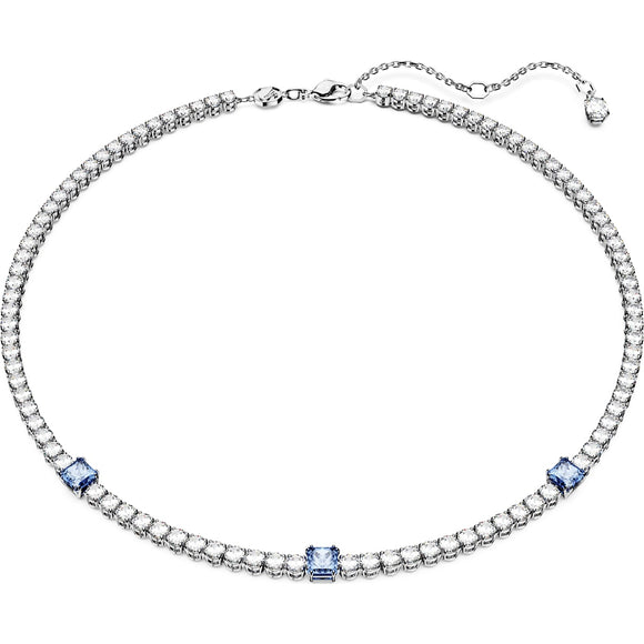 Matrix Tennis necklace, Mixed cuts, Blue, Rhodium plated
5666167