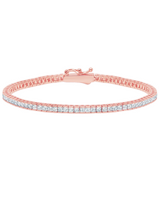 CLASSIC SMALL PRINCESS TENNIS BRACELET FINISHED IN 18KT ROSE GOLD