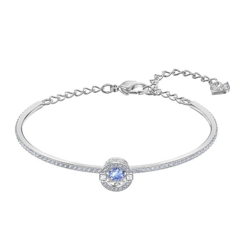 Swarovski Sparkling Dance bangle Round cut, White, Rose gold-tone plated