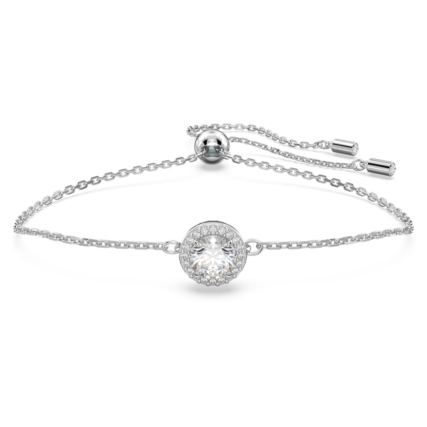 Constella bracelet Round cut, Pavé, White, Rhodium plated 5636266