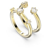 Constella ring Set (2), Round cut, White, Gold-tone plated