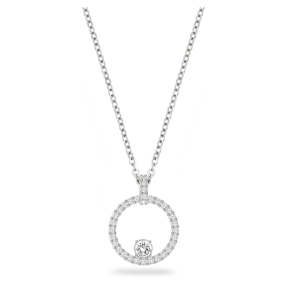 Creativity Pendant, Circular, White, Rhodium Plated 5198686