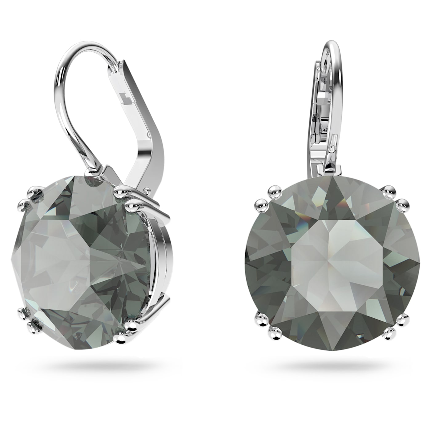 Millenia drop earrings Round cut, Rhodium plated