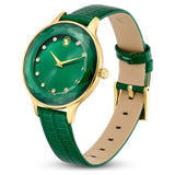 Octea Nova watchSwiss Made, Leather strap, Green, Gold-tone finish 5650005