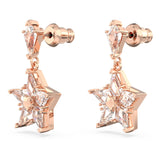 Stella drop earrings Kite cut, Star, White, Rose gold-tone plated 5645466