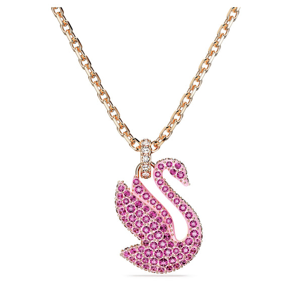 Swarovski Iconic Swan pendant Swan, Medium, Pink, Rose gold-tone plated 5647552