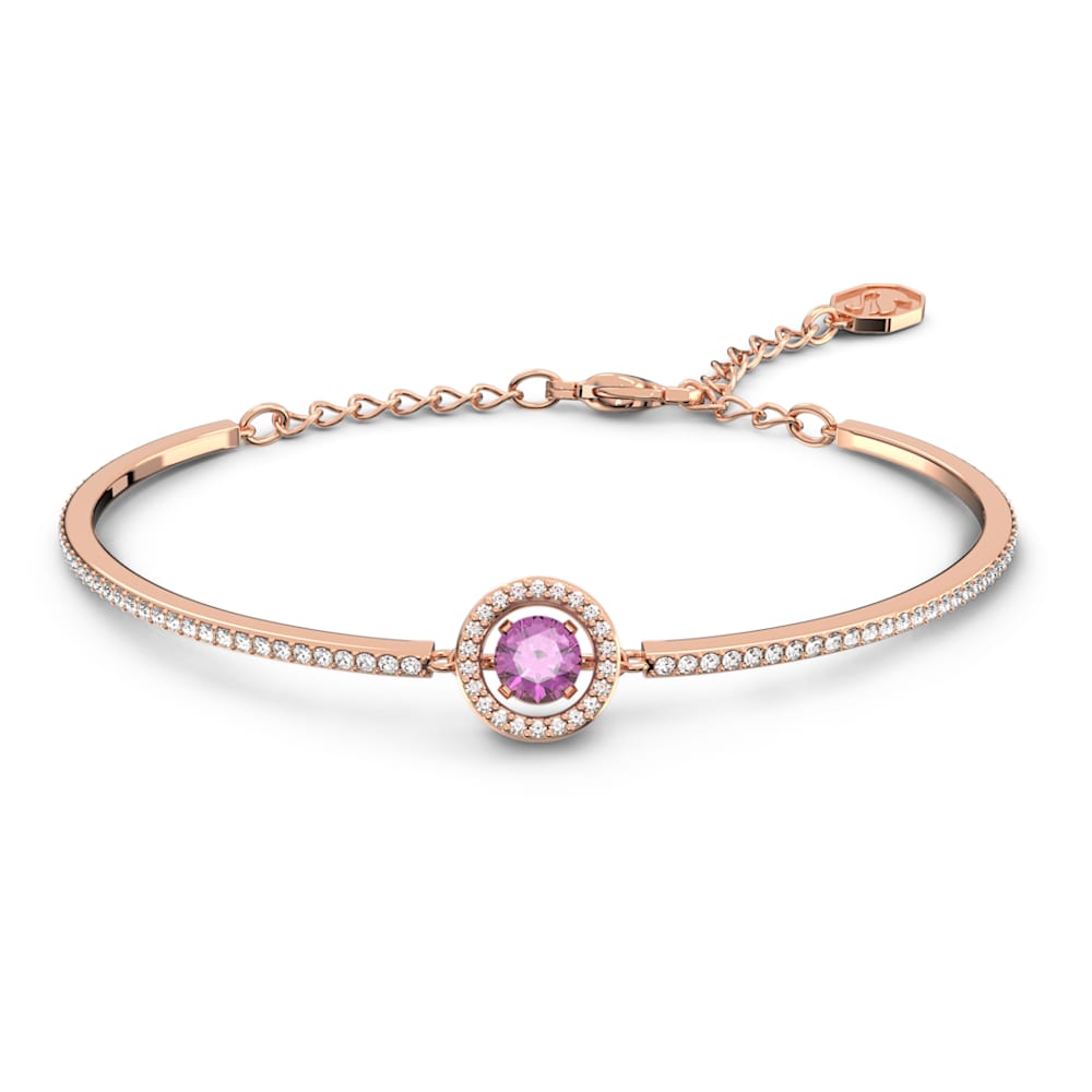 Swarovski Sparkling Dance Bangle, Purple, Rose Gold-tone Plated