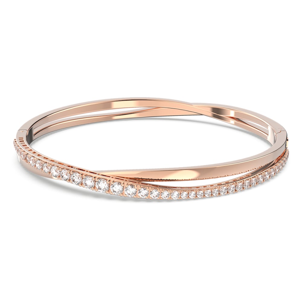 Twist Bracelet, White, Rose Gold-tone Plated 5620552
