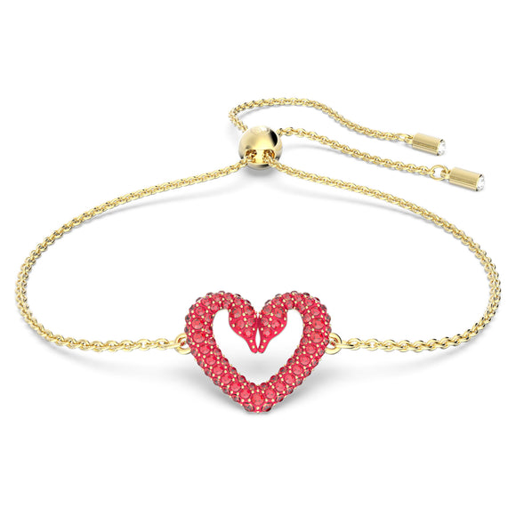Una bracelet Heart, Small, Red, Gold-tone plated 5634724