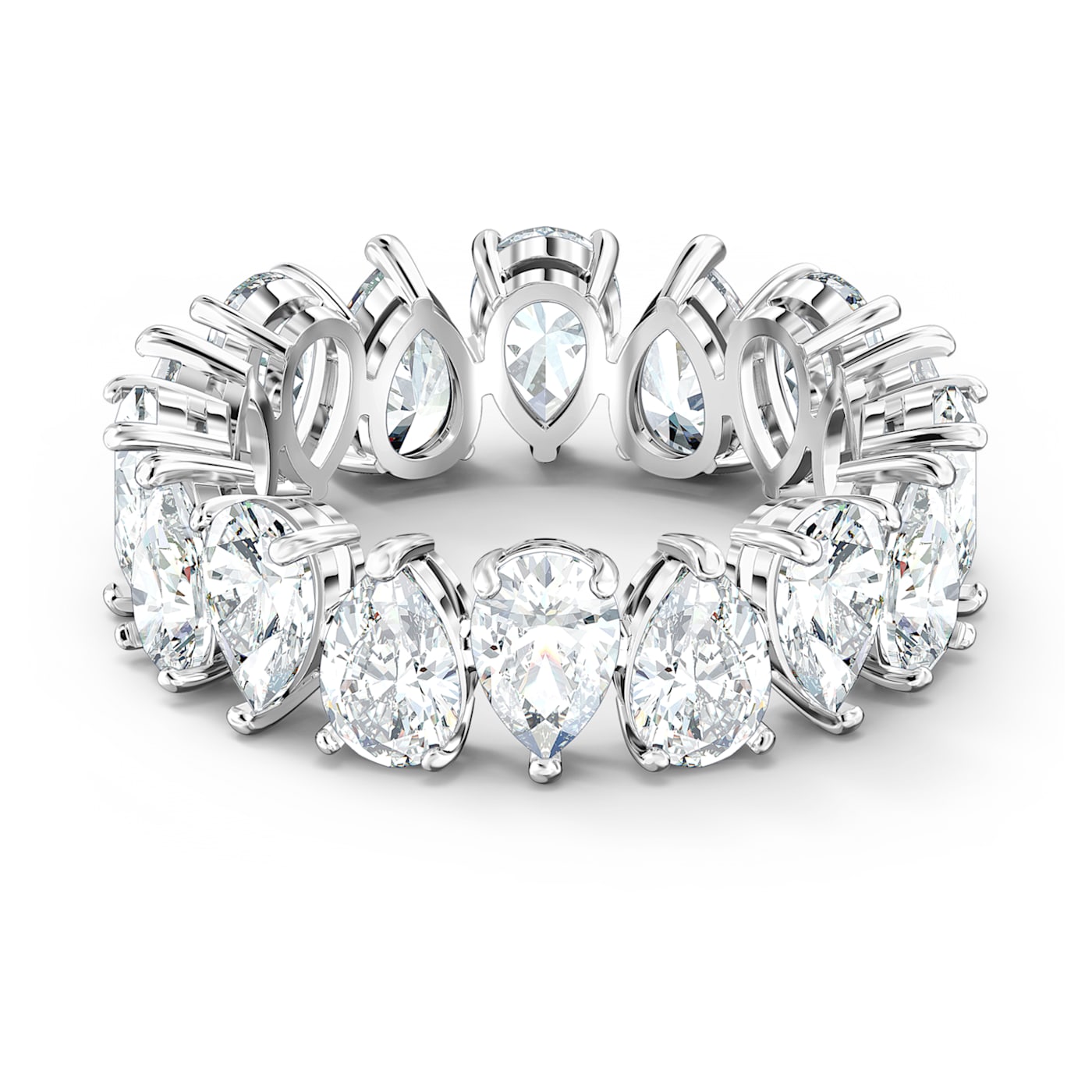 Vittore ring Pear cut, White, Rhodium plated