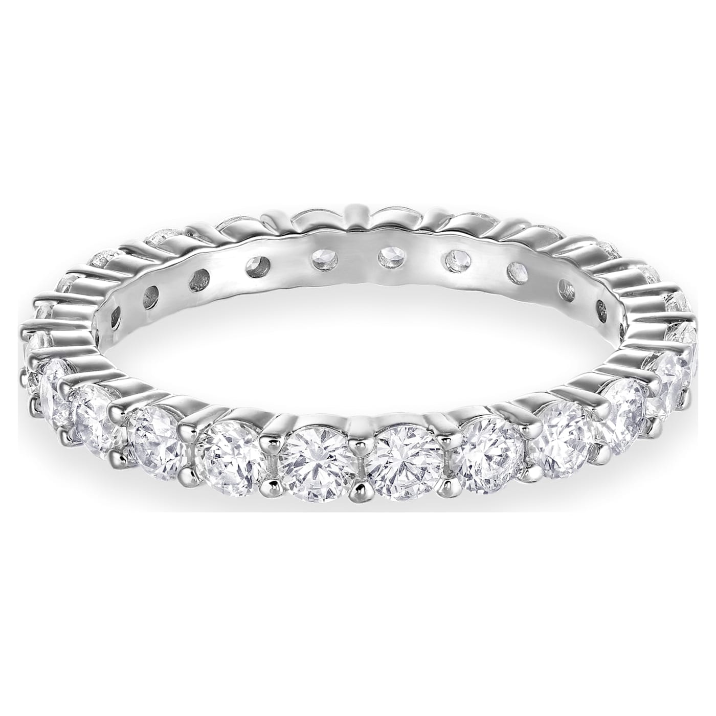 Vittore XL ring Round cut, White, Rhodium plated