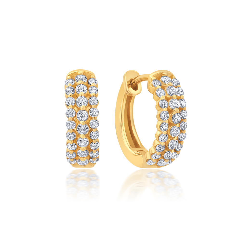 Crislu hoops earring crafted on Silver over and 18kt gold plated