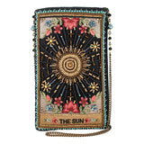Shine On Beaded Sun Theme with Flowers Crossbody Phone Bag