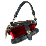 Embrace Red Beaded Heart Key Hole Top Handle Bag 24-143