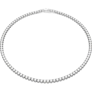 Matrix Tennis necklace, Round cut, Small, White, Rhodium plated 5681801