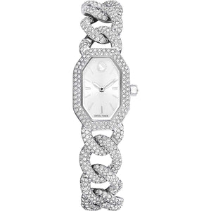 Dextera Chain watch, Swiss Made, Crystal bracelet, Silver tone, Stainless Steel 5668899