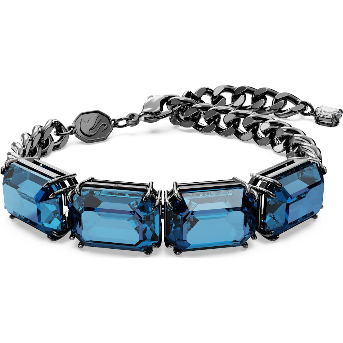 Millenia bracelet, Octagon cut, Blue, Ruthenium plated 5671250