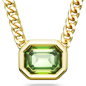 Millenia pendant, Octagon cut, Green, Gold-tone plated 5671583