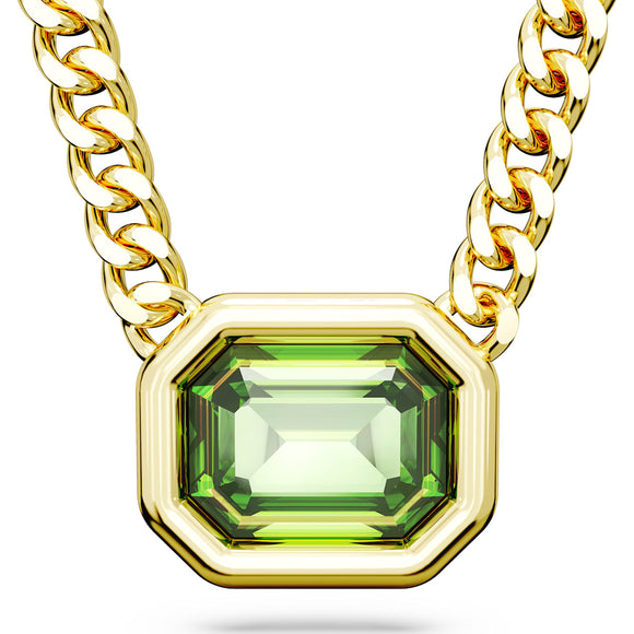 Millenia pendant, Octagon cut, Green, Gold-tone plated 5671583
