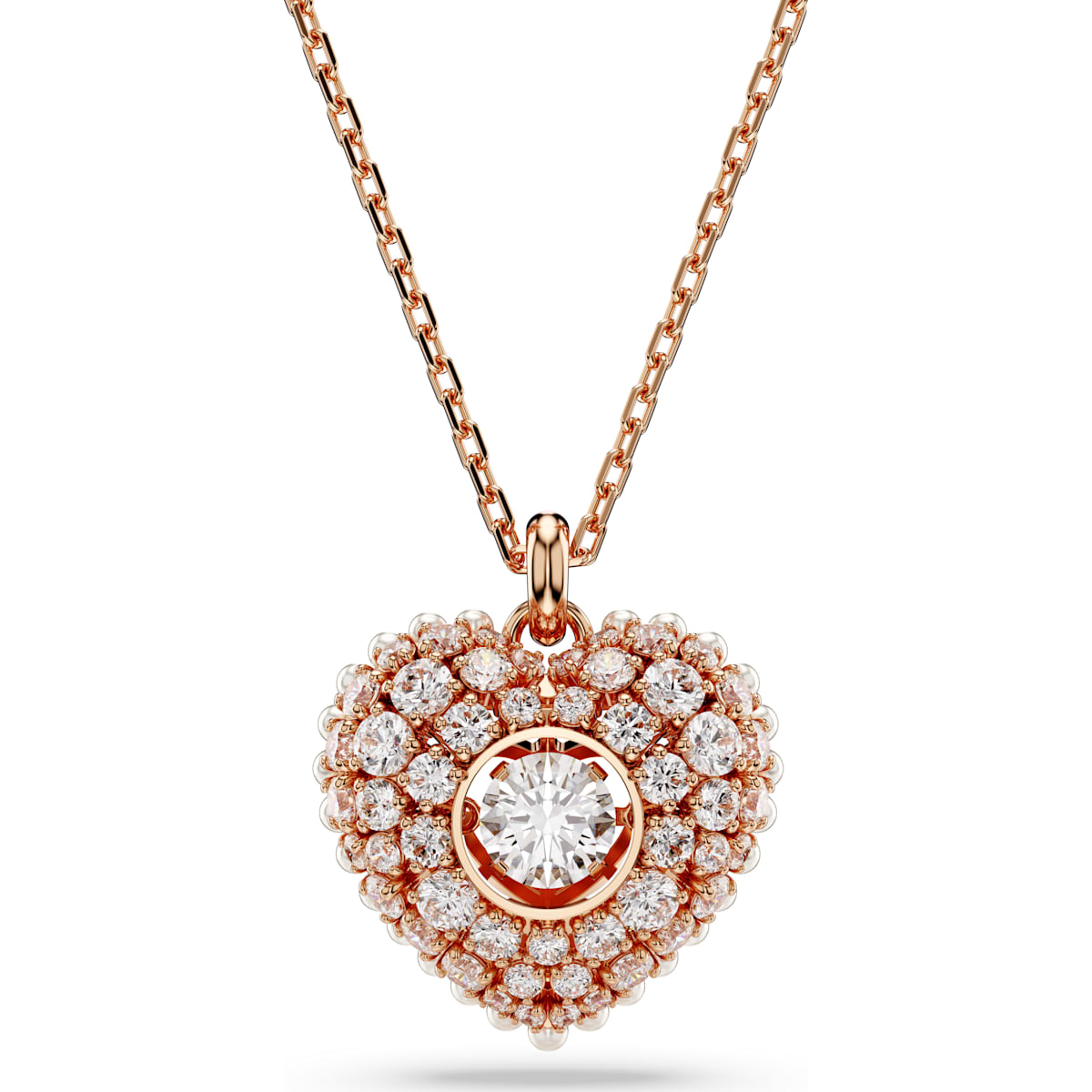 Hyperbola pendant, Heart, White, Rose gold-tone plated 5680402