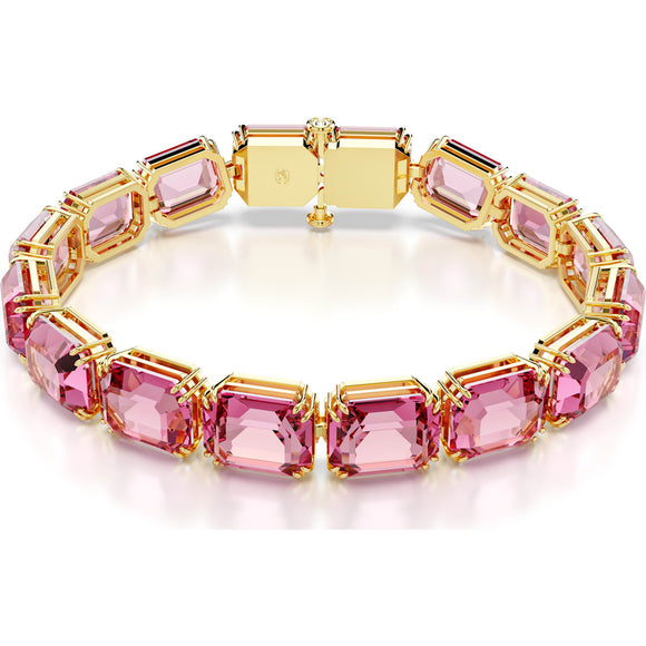 Millenia bracelet, Octagon cut, Pink, Gold-tone plated 5683428