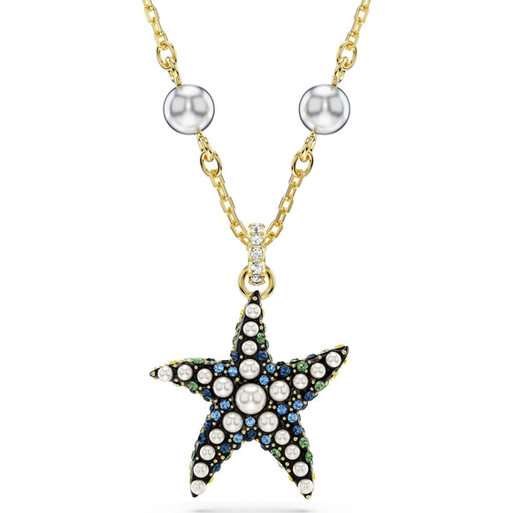 Idyllia pendant, Crystal pearls, Starfish, Multicolored, Gold-tone plated 5684116