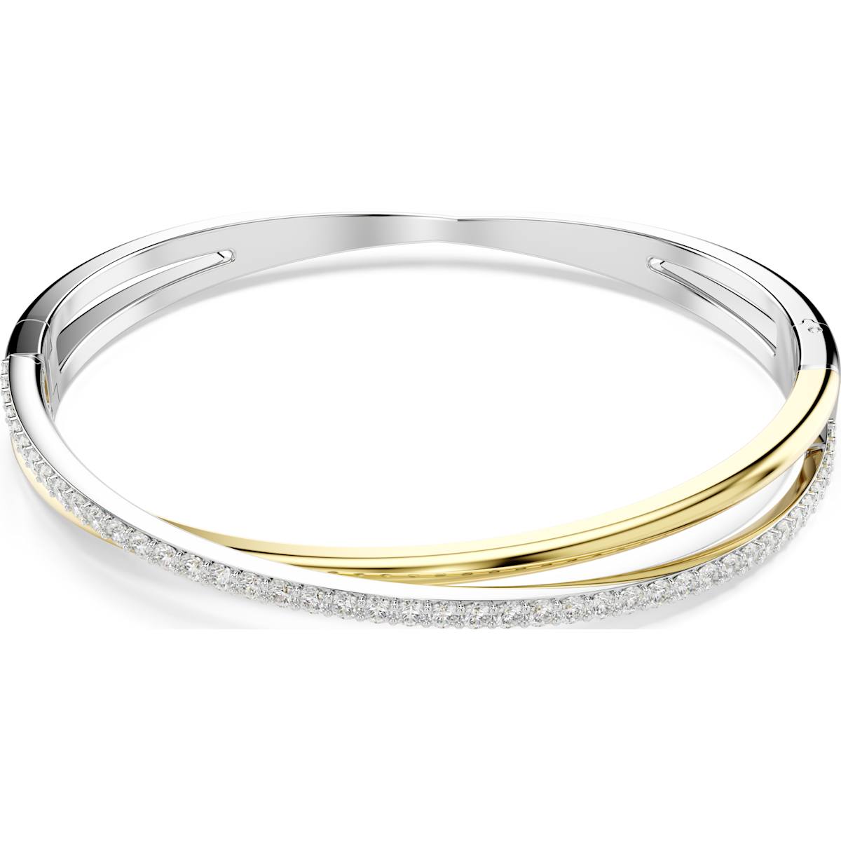 Hyperbola bangle, Round cut, White, Mixed metal finish 5689720