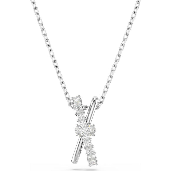 Hyperbola pendant, Mixed cuts, Twist, White, Rhodium plated
5689723