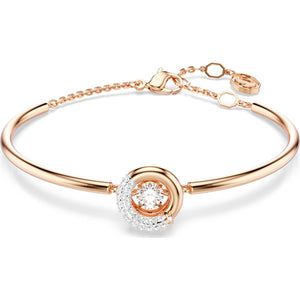 Dextera bangle, Round cut, White, Rose gold-tone plated
5692259