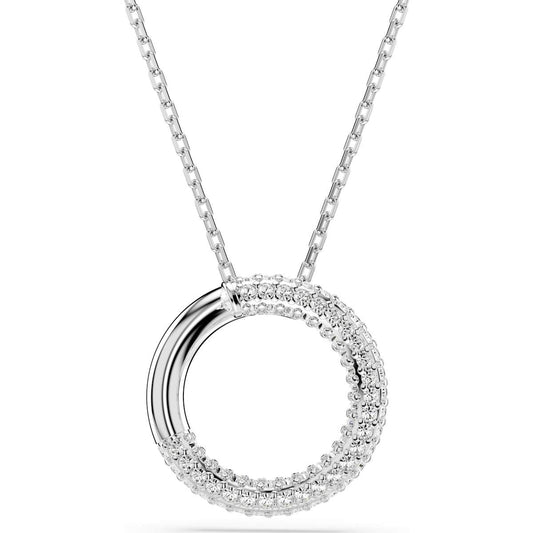 Dextera pendant, Pavé, White, Rhodium plated 5692737