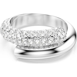 Dextera ring White, Rhodium plated