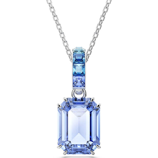 Millenia pendant, Octagon cut, Blue, Rhodium plated 5696518