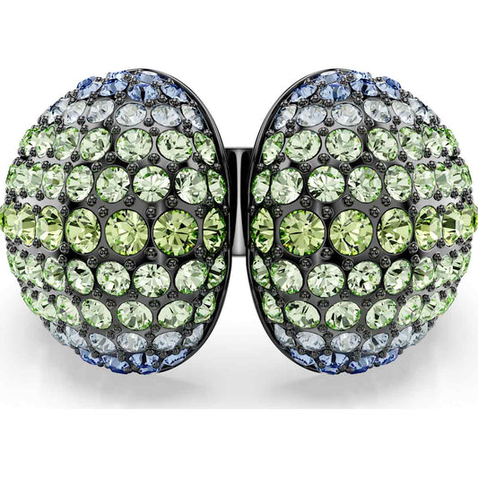 Sublima cocktail ring, Round cut, Multicolored, Ruthenium plated