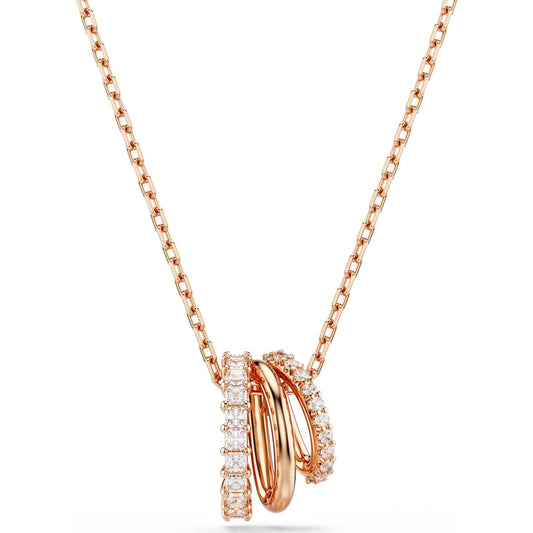 Hyperbola pendant, Mixed cuts, White, Rose gold-tone plated
5701494