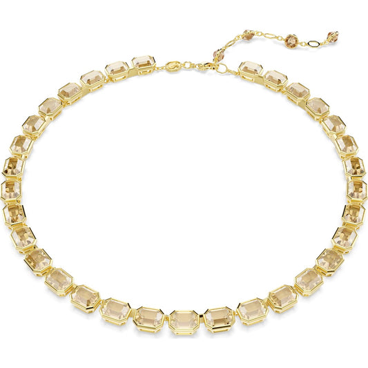 Millenia necklace Octagon cut, Yellow, Gold-tone plated 5718674