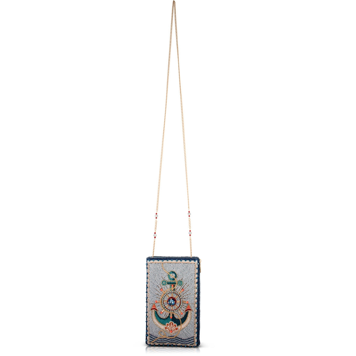 Green shovel with wooden handle on a white background