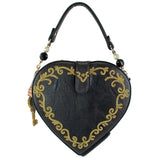 Embrace Red Beaded Heart Key Hole Top Handle Bag 24-143